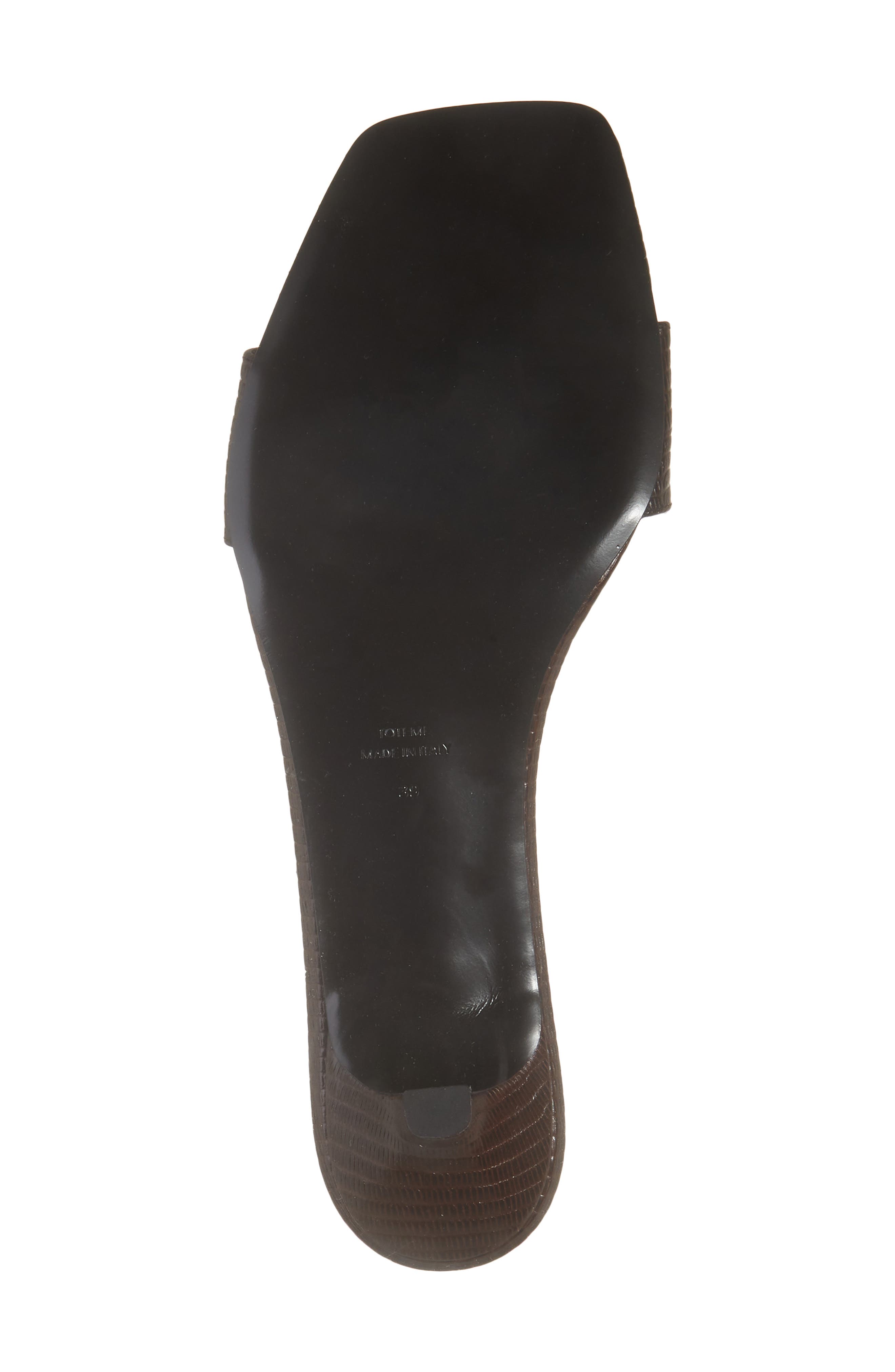 TOTEME Slim Kitten Heel Lizard Embossed Slide Sandal, Alternate, color, Brown