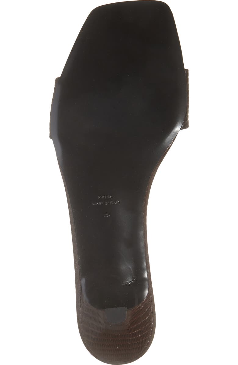 TOTEME Slim Kitten Heel Lizard Embossed Slide Sandal, Alternate, color, Brown