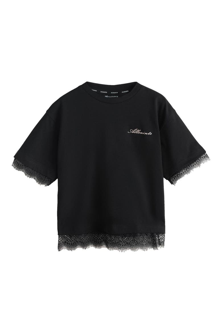 Kids' Underground Lace Hem Graphic T-Shirt, Main, color, BLACK