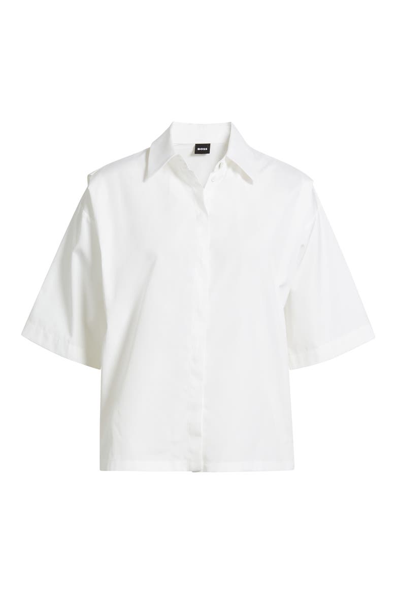Bimina Cotton Button-Up Shirt, Alternate, color, BRIGHT WHITE