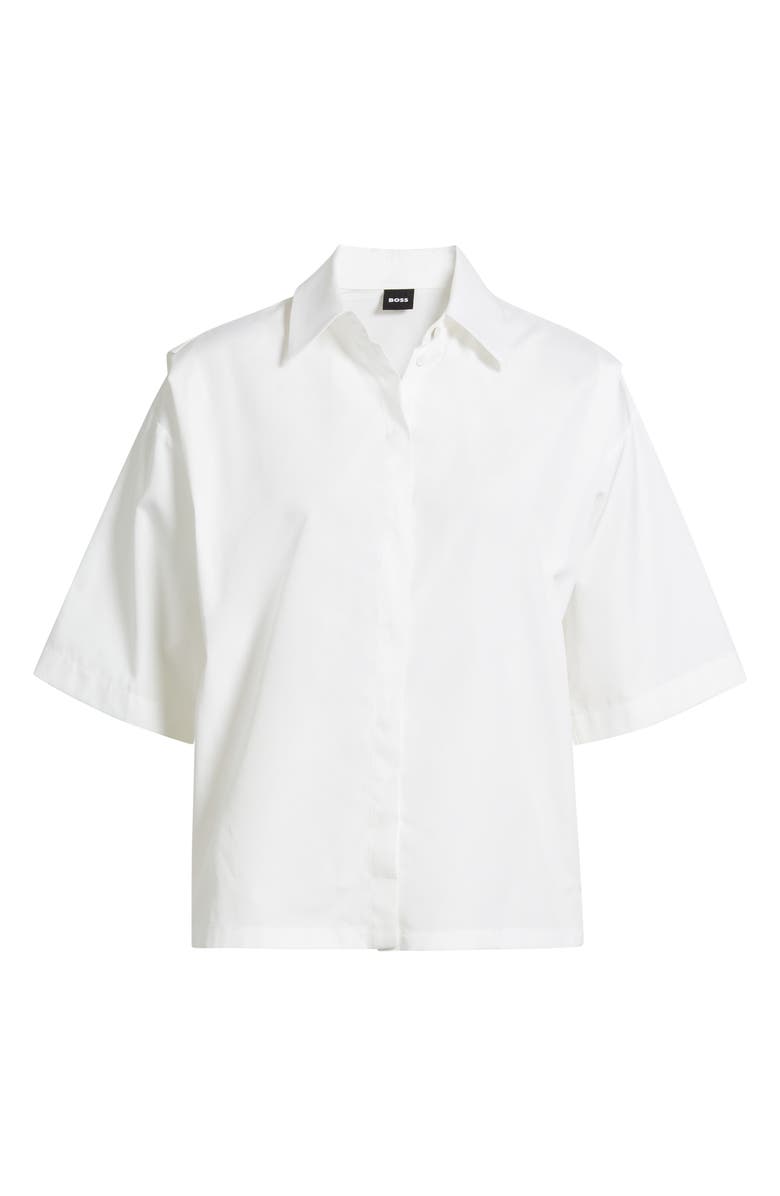 BOSS Bimina Cotton Button-Up Shirt, Alternate, color, Bright White