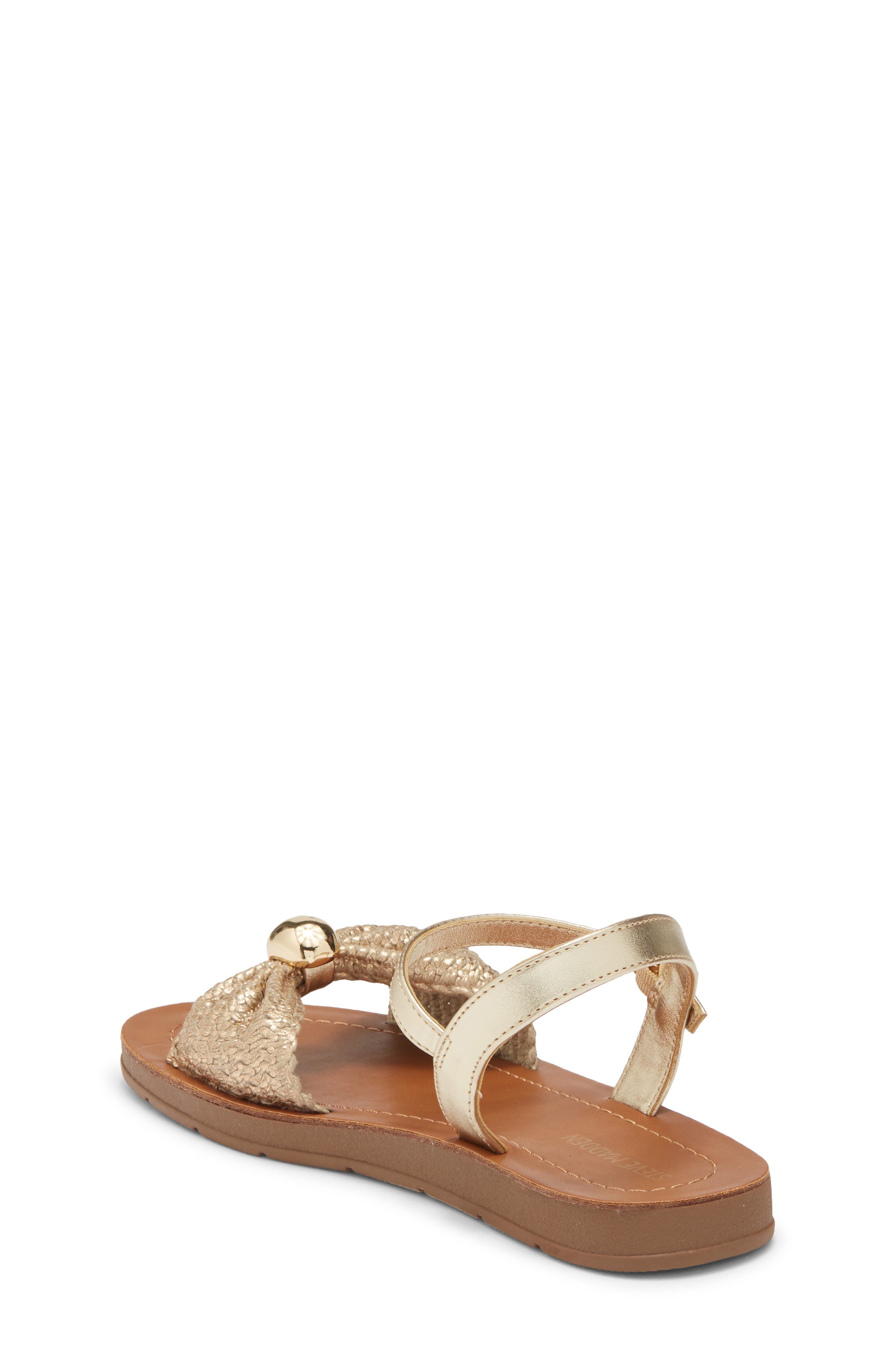 Steve Madden Kids' Tangle Ankle Strap Flat Sandal, Alternate, color, Gold