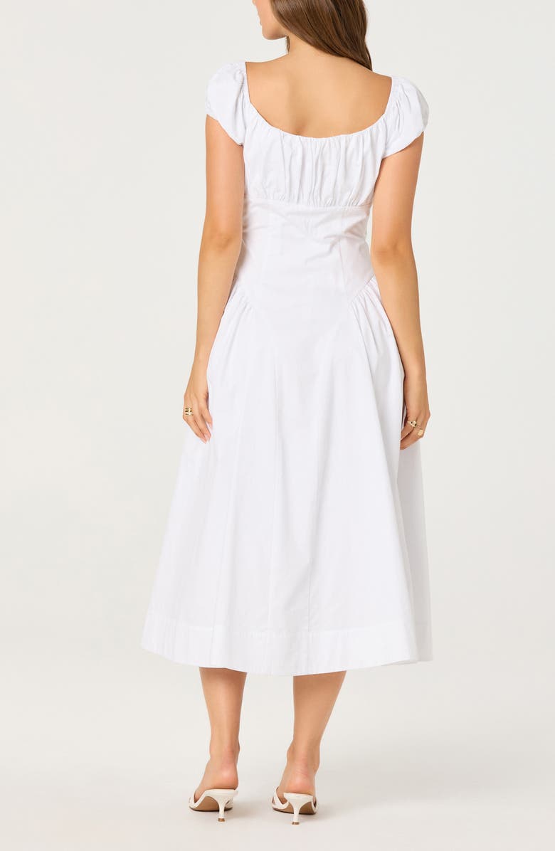 ASTR the Label Adilene Cap Sleeve Midi Dress, Alternate, color, White
