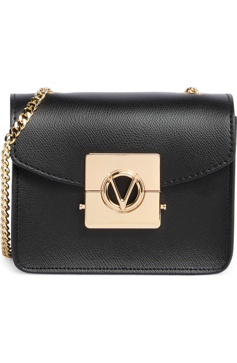 VALENTINO BY MARIO VALENTINO Bijou Bonbonniere Leather Crossbody Bag, Main, color, Black