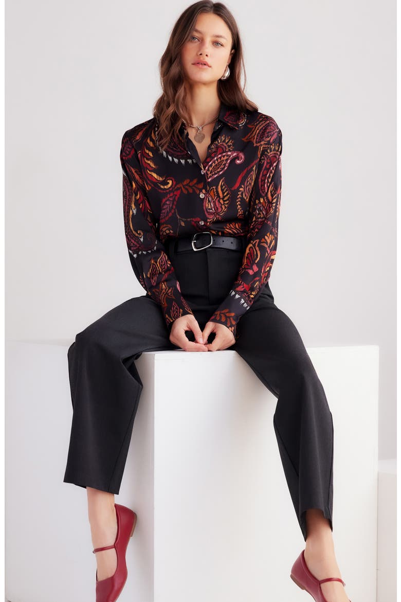 Tawnie Print Side Pleat Shirt, Alternate, color, PAISLEY