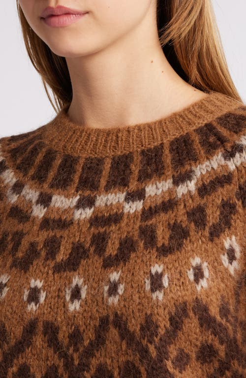Frame Fair Isle Alpaca Blend Sweater In Camel Multi