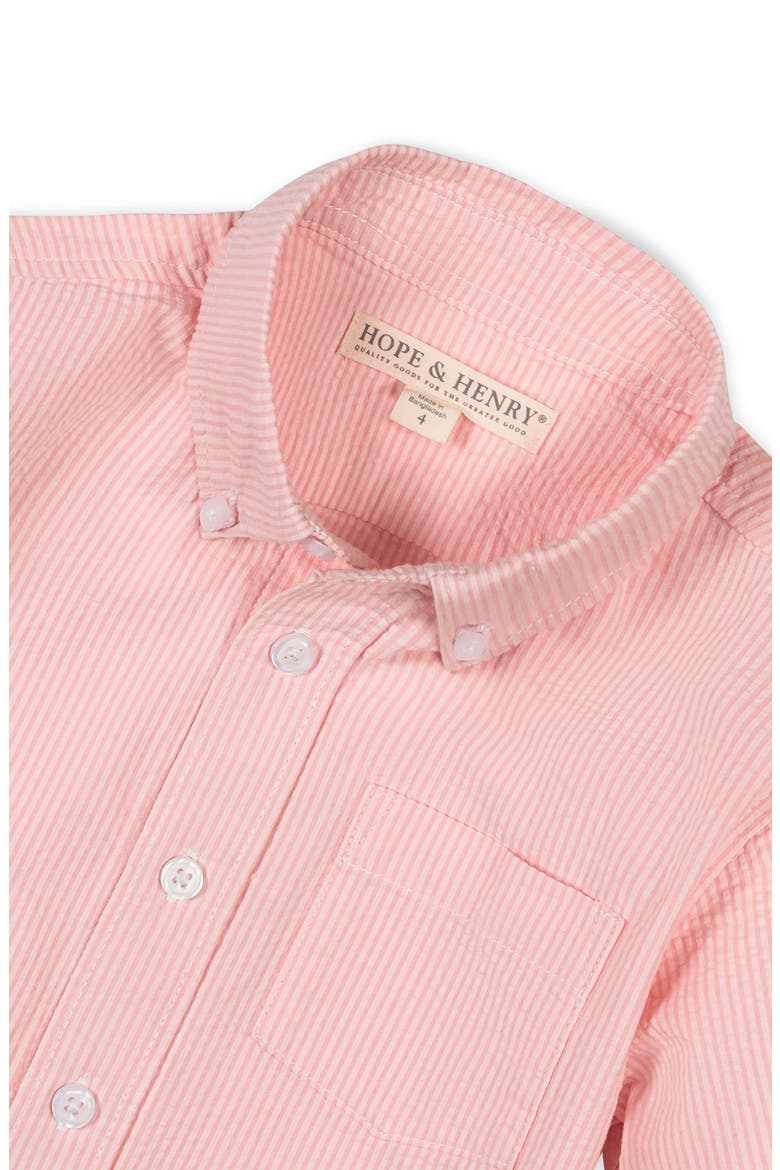 Kids' Organic Long Sleeve Seersucker Shirt, Alternate, color, Tonal Rose Seersucker