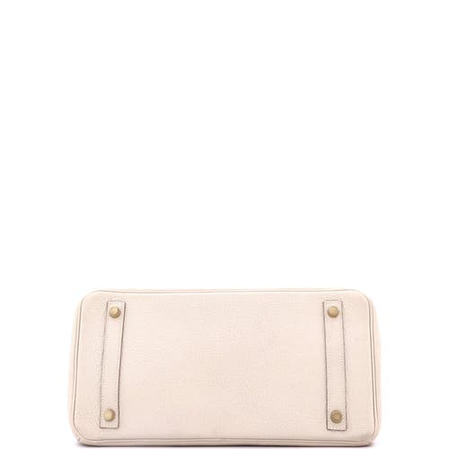 Pre-owned Hermes Hermes Birkin Handbag Light Togo With Gold Hardware 30 In White