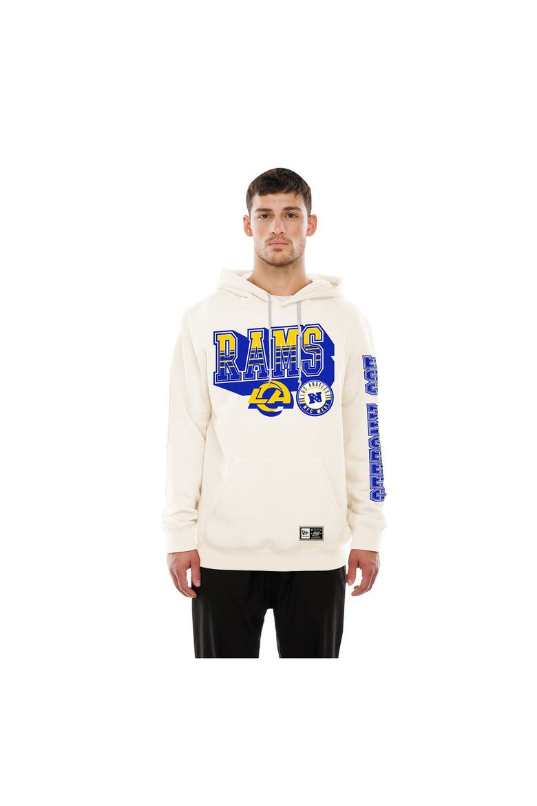 Men's New Era  Cream Los Angeles Rams Dune Dust Hoodie, Main, color, Cream