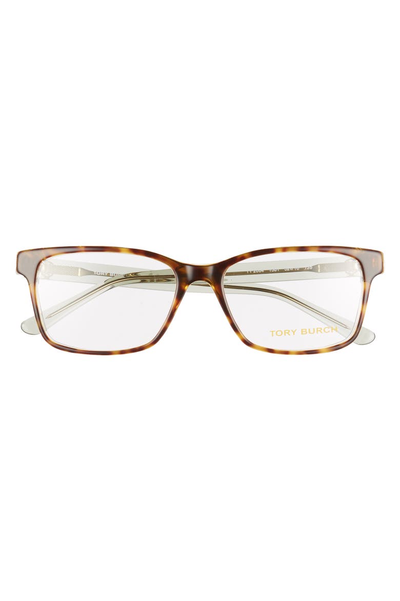 52mm Rectangle Optical Glasses, Alternate, color, BROWN/ CRYSTAL GREEN