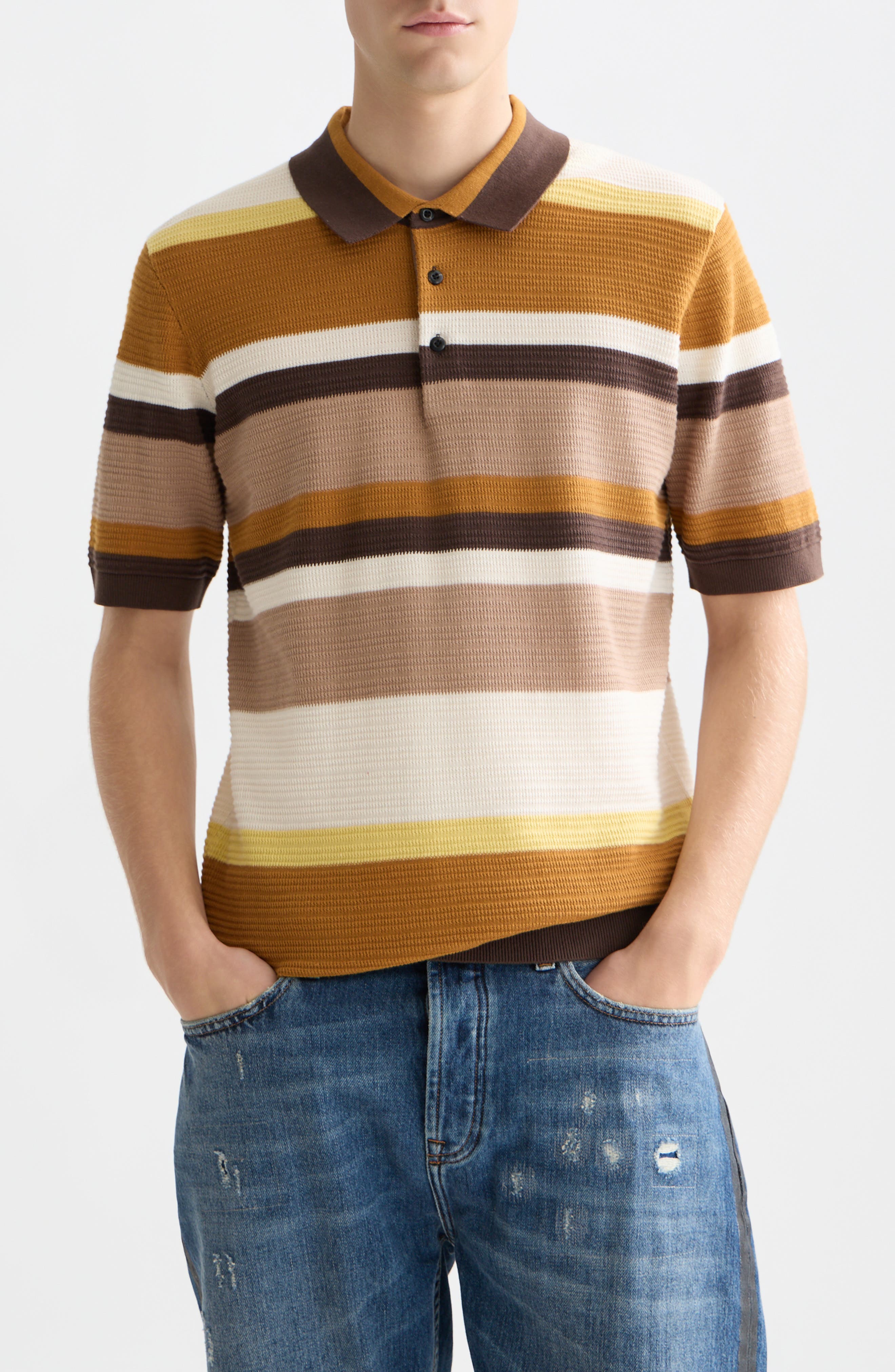 Stripe Textured Polo - image 3