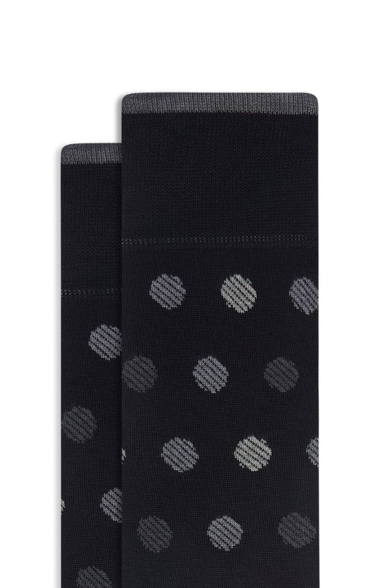 Bugatchi Gradient Dot Mercerized Cotton Blend Dress Socks, Alternate, color, Black