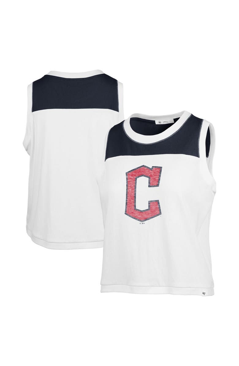 '47 Women's '47 White Cleveland Guardians Premier Zoey Waist Length Tank Top, Main, color, 