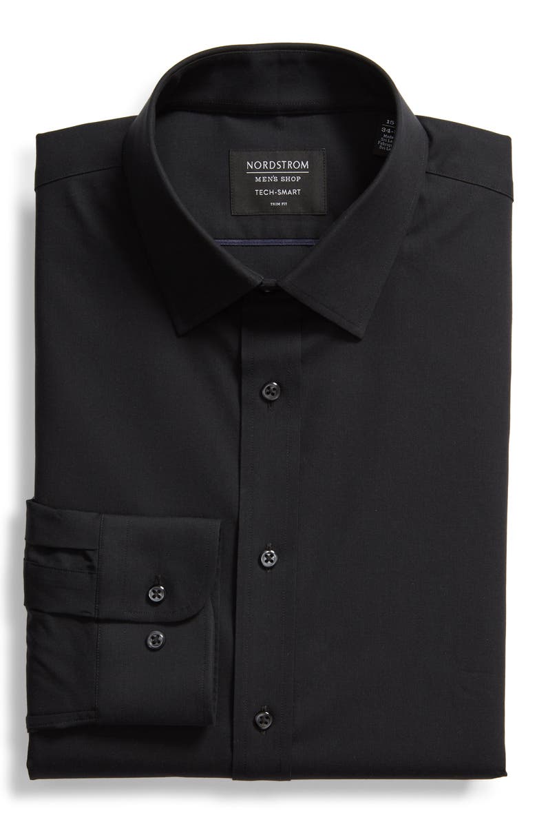 NORDSTROM MEN'S SHOP Tech-Smart Trim Fit Stretch Pinpoint Dress Shirt, Alternate, color, 