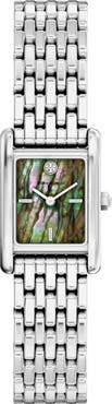 Tory Burch The Small Eleanor Mother-of-Pearl Tank Bracelet Watch, 19mm x 22mm