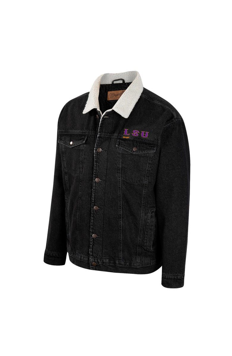 COLOSSEUM X WRANGLER Men's Colosseum x Wrangler Charcoal LSU Tigers Western Button-Up Denim Jacket, Alternate, color, Charcoal