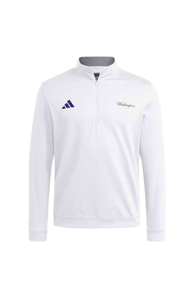 adidas Men's adidas White Washington Huskies Elevated Quarter-Zip Jacket, Alternate, color, White