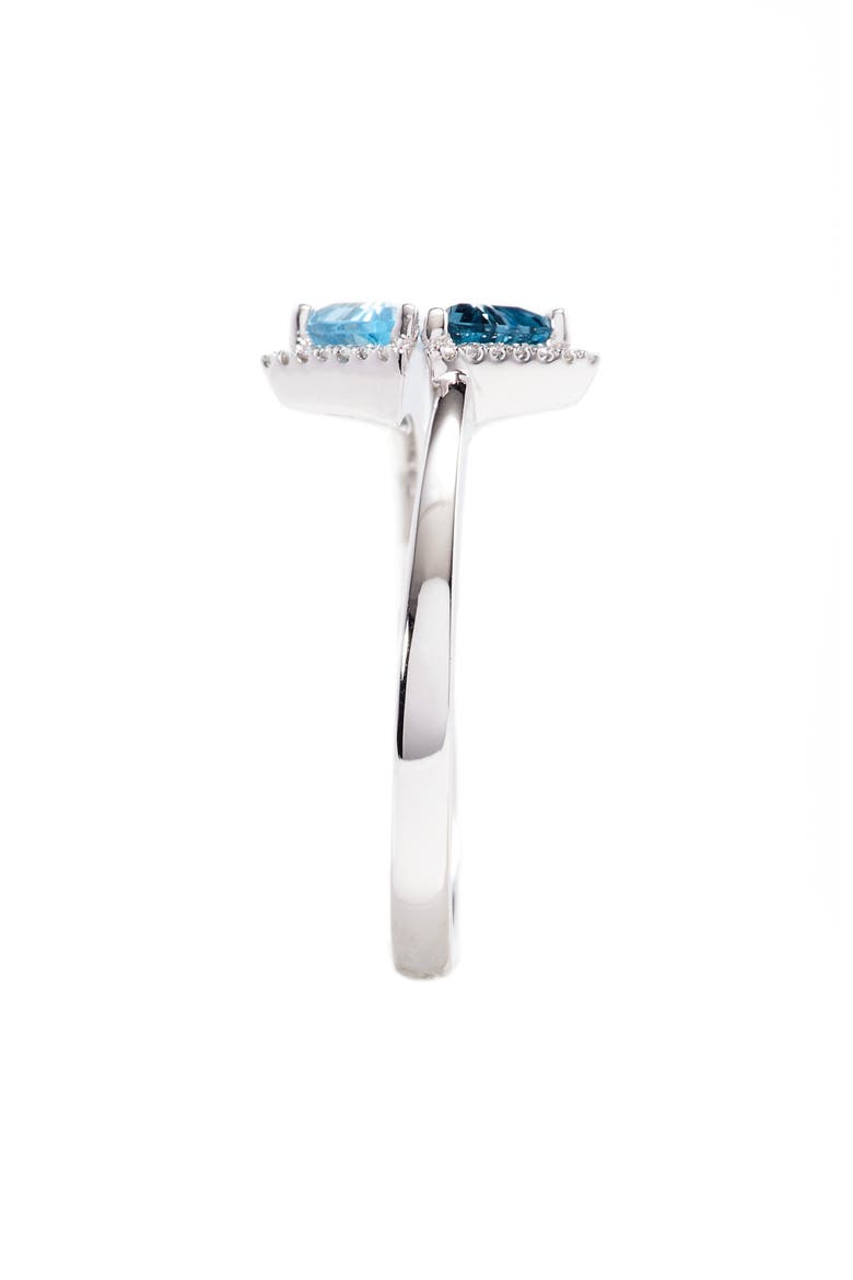 Iris Double Triangle Diamond & Semiprecious Stone Ring (Nordstrom Exclusive), Alternate, color, LONDON BLUE TOPAZ