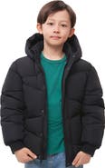 Rokka&Rolla Kids' Cozy Grid Puffer Jacket