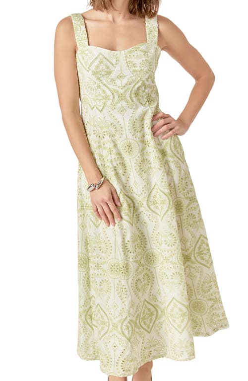 ENDLESS ROSE ENDLESS ROSE EYELET EMBROIDERY A-LINE DRESS 