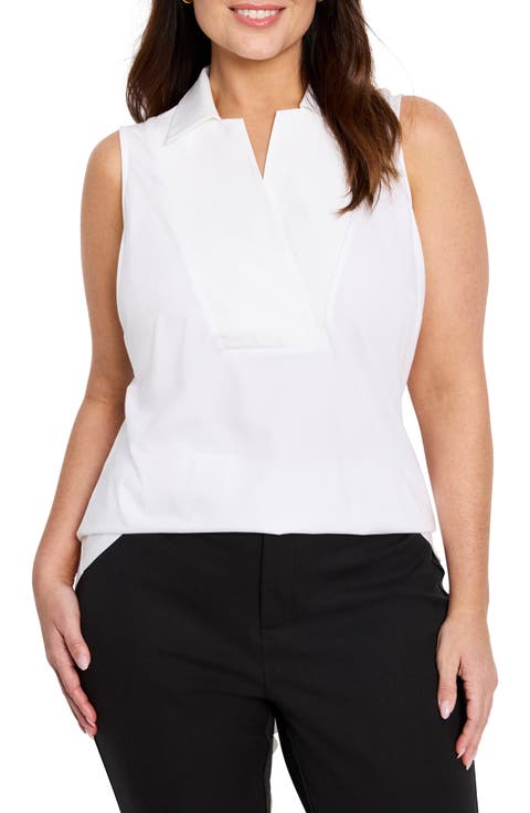 Easy Collar Mixed Media Tank (Plus)