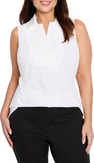 NIC+ZOE Easy Collar Mixed Media Tank