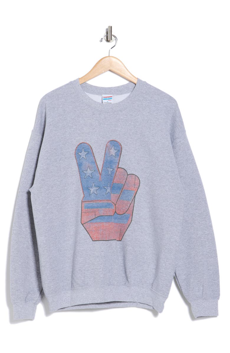 Junk Food Peaceful Graphic Sweatshirt, Alternate, color, Heather Grey