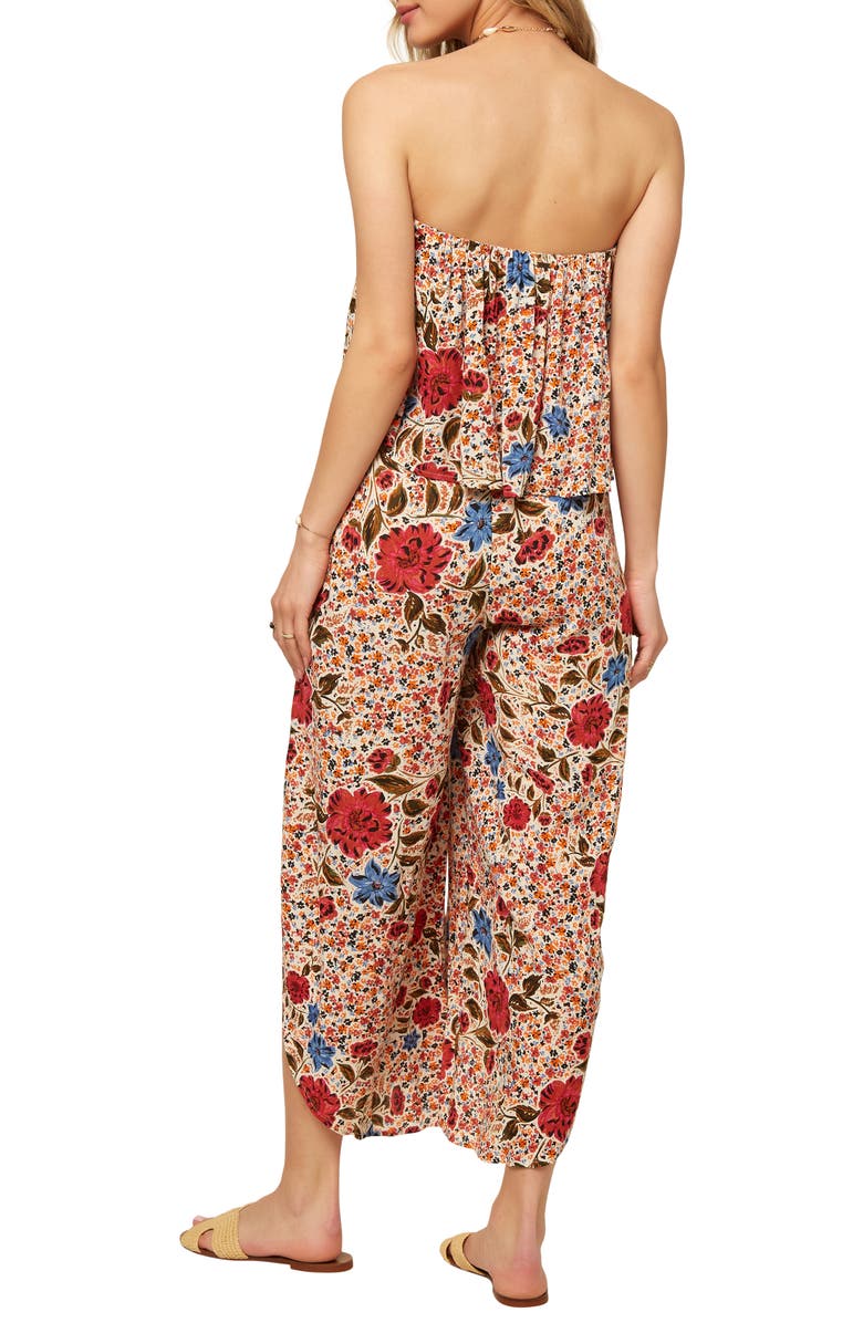 O'Neill Kyler Floral Print Strapless Crop Jumpsuit, Alternate, color, 