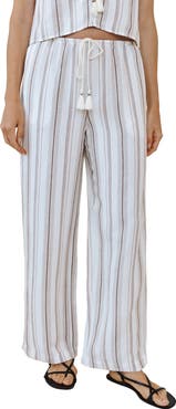 Bella Dahl Beach Stripe Linen Blend Drawstring Pants