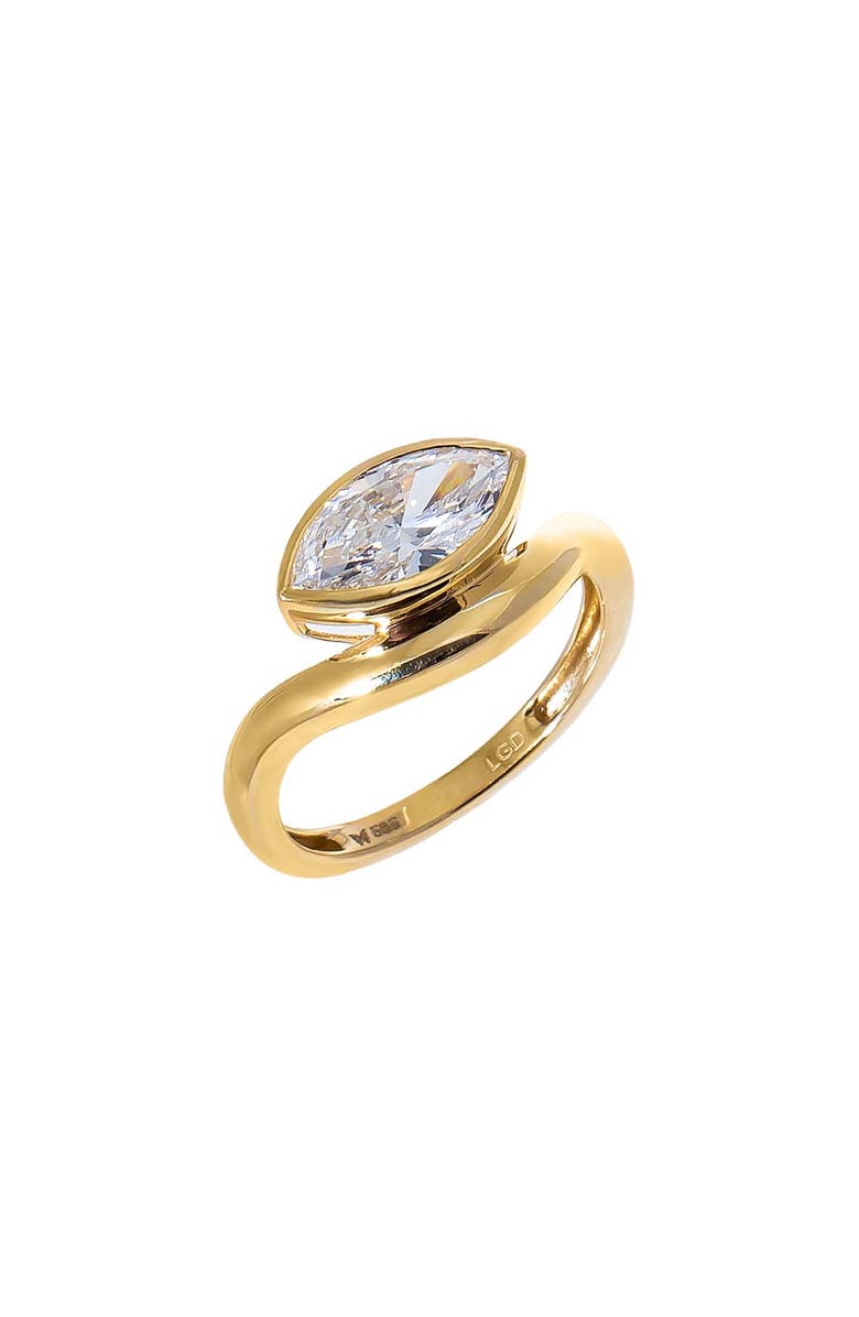 BY ADINA EDEN Lab Grown Diamond Marquise Bezel Swirled Pinky Ring 14K, Main, color, 14K Gold