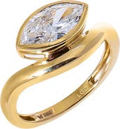 BY ADINA EDEN Lab Grown Diamond Marquise Bezel Swirled Pinky Ring 14K