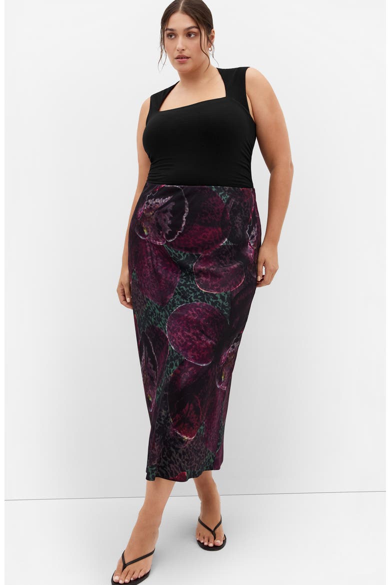 Sienna Midi Skirt, Alternate, color, BLACK ORCHID