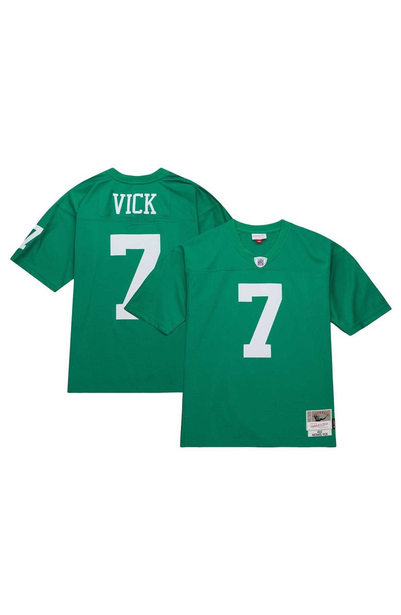 Mitchell & Ness Men's Mitchell & Ness Michael Vick Kelly Green Philadelphia Eagles Legacy Replica Jersey, Main, color, 