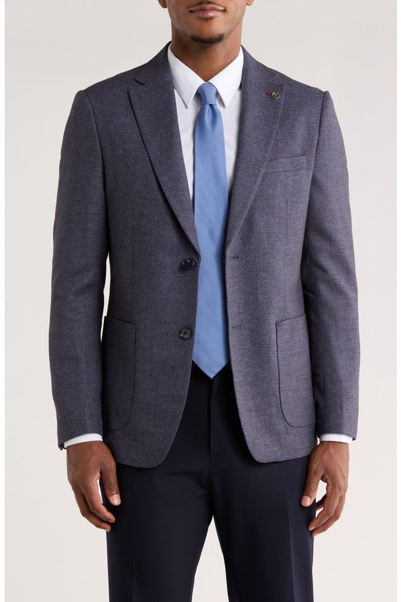 Textured Two-Button Sport Coat, Main, color, NAVY