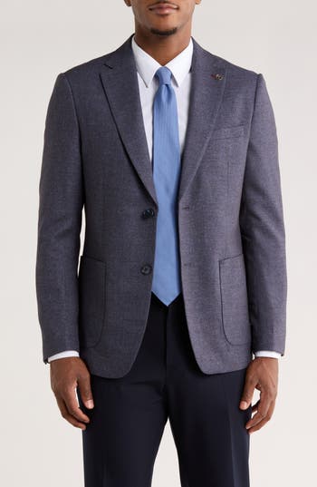Tom Baine Textured Two-button Sport Coat In Gray