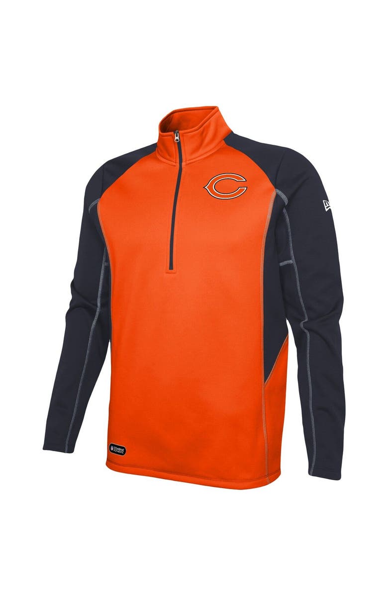 New Era Men's New Era Orange Chicago Bears Combine Authentic Two-a-Days Half-Zip Jacket, Alternate, color,
