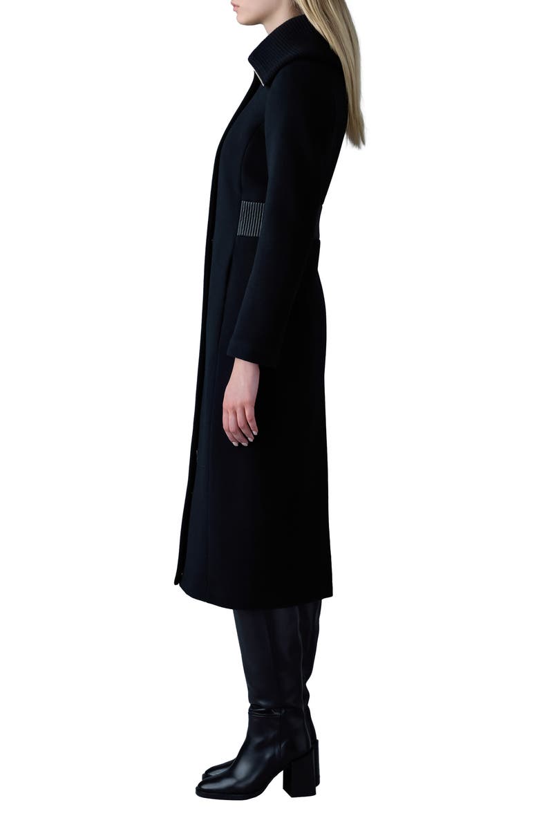 Mackage Clarice Leather Trim Wool Coat, Alternate, color,