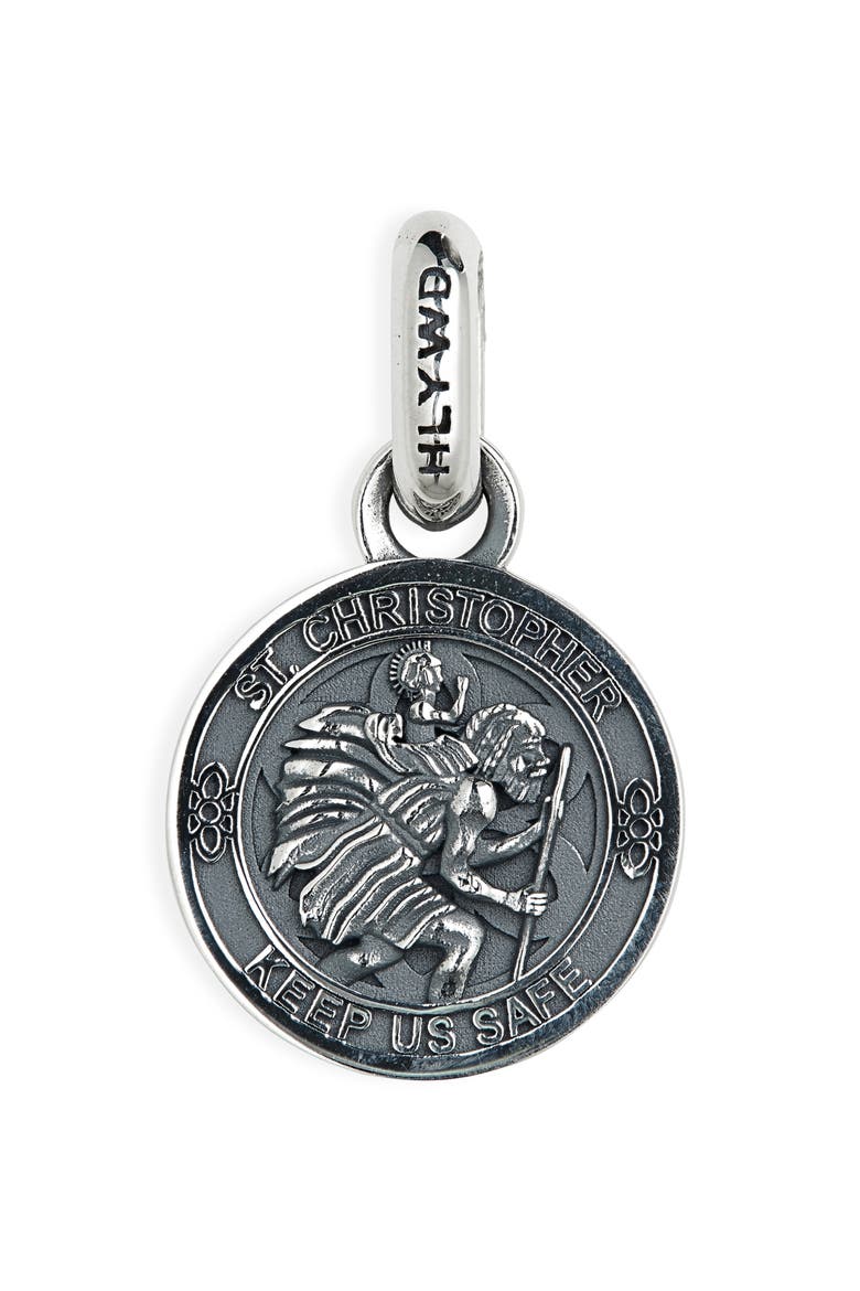 Men's Saint Christopher Pendant, Main, color, SILVER