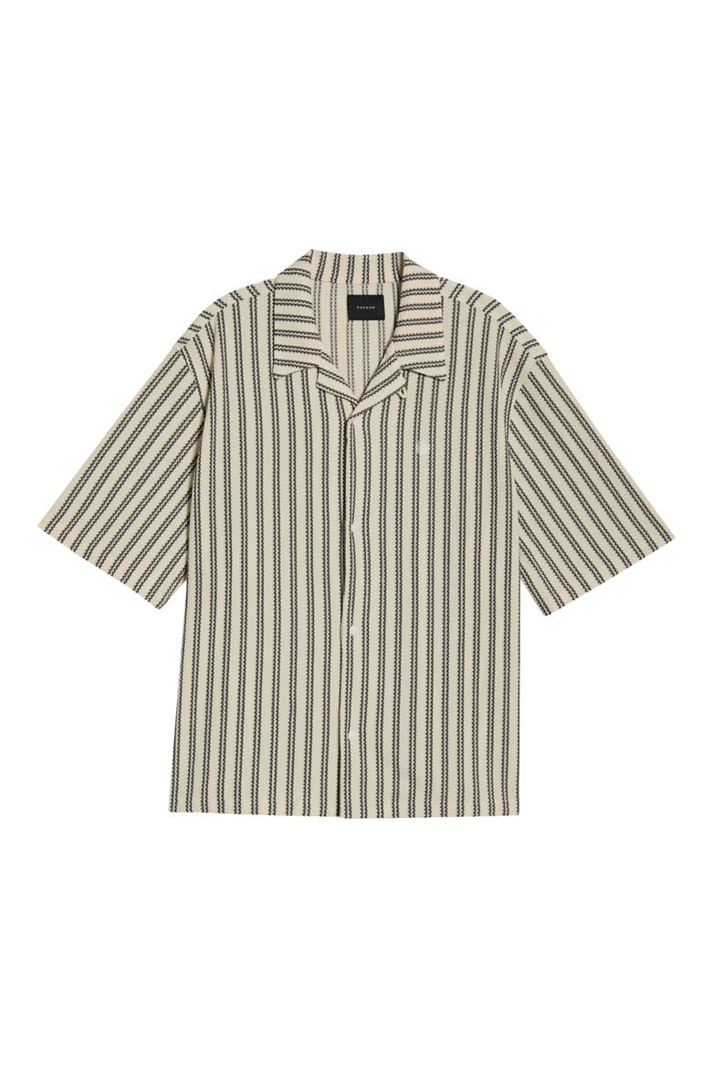Kenan Stripe Button-Up Camp Shirt, Alternate, color, CREAM