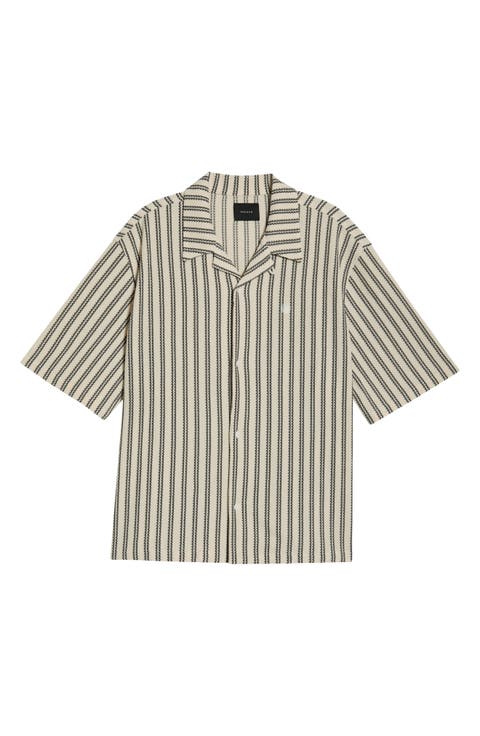 Kenan Stripe Button-Up Camp Shirt