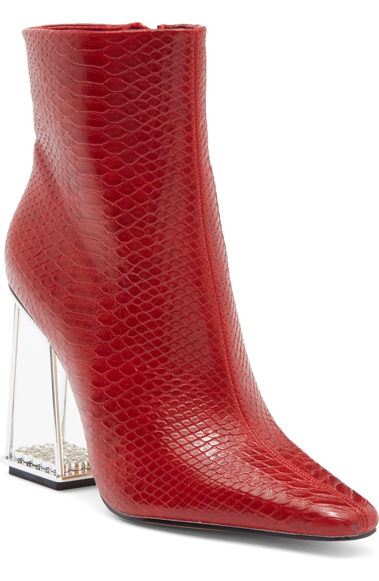 LADY COUTURE Glam Snakeskin Embossed Boot, Main, color, Red