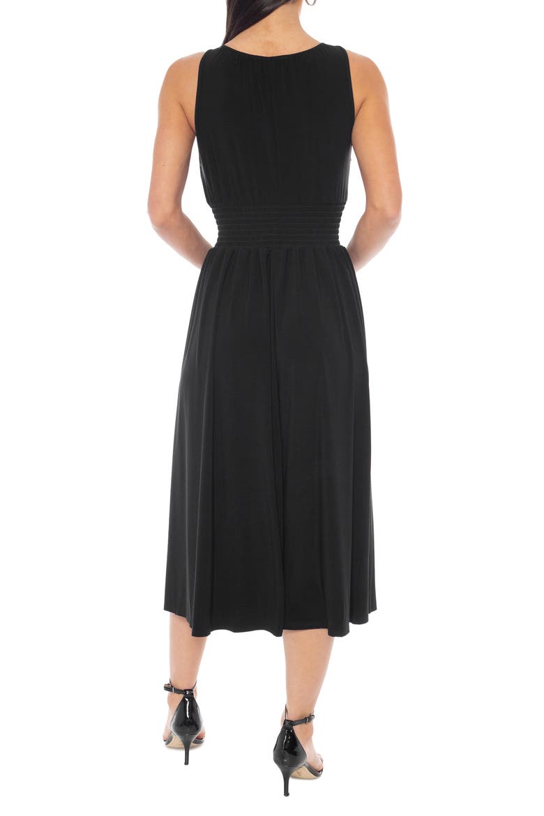 Smocked Waist Jersey Dress, Alternate, color, BLACK