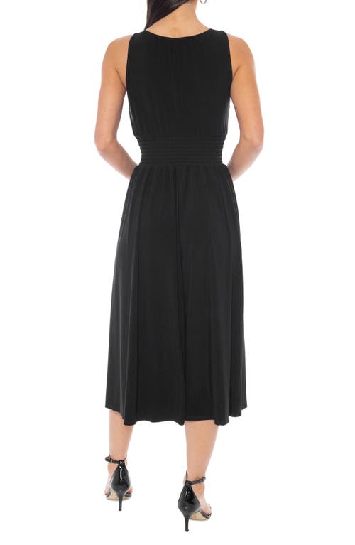 Marina Smocked Waist Jersey Dress In Black