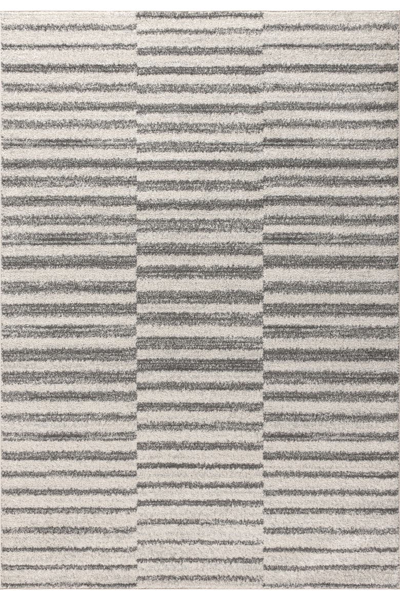 Lyla Offset Stripe Area Rug, Main, color, Gray/Cream