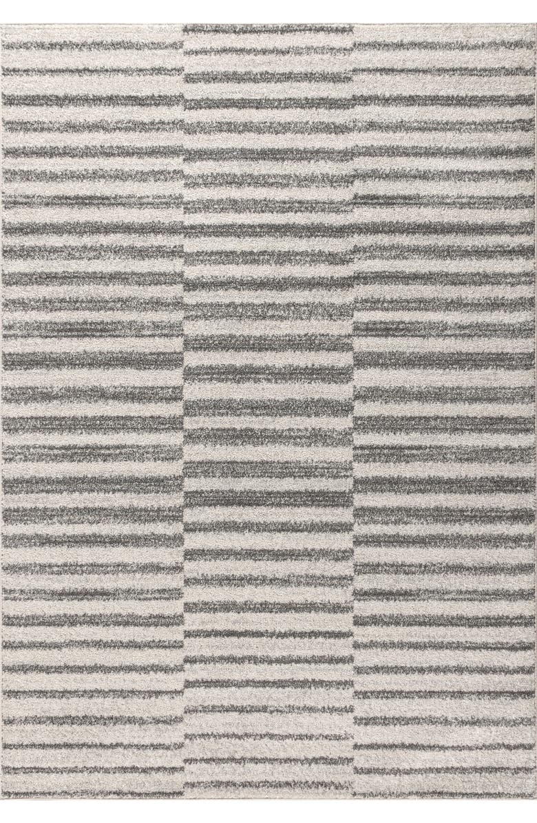 JONATHAN Y Lyla Offset Stripe Area Rug, Main, color, Gray/Cream