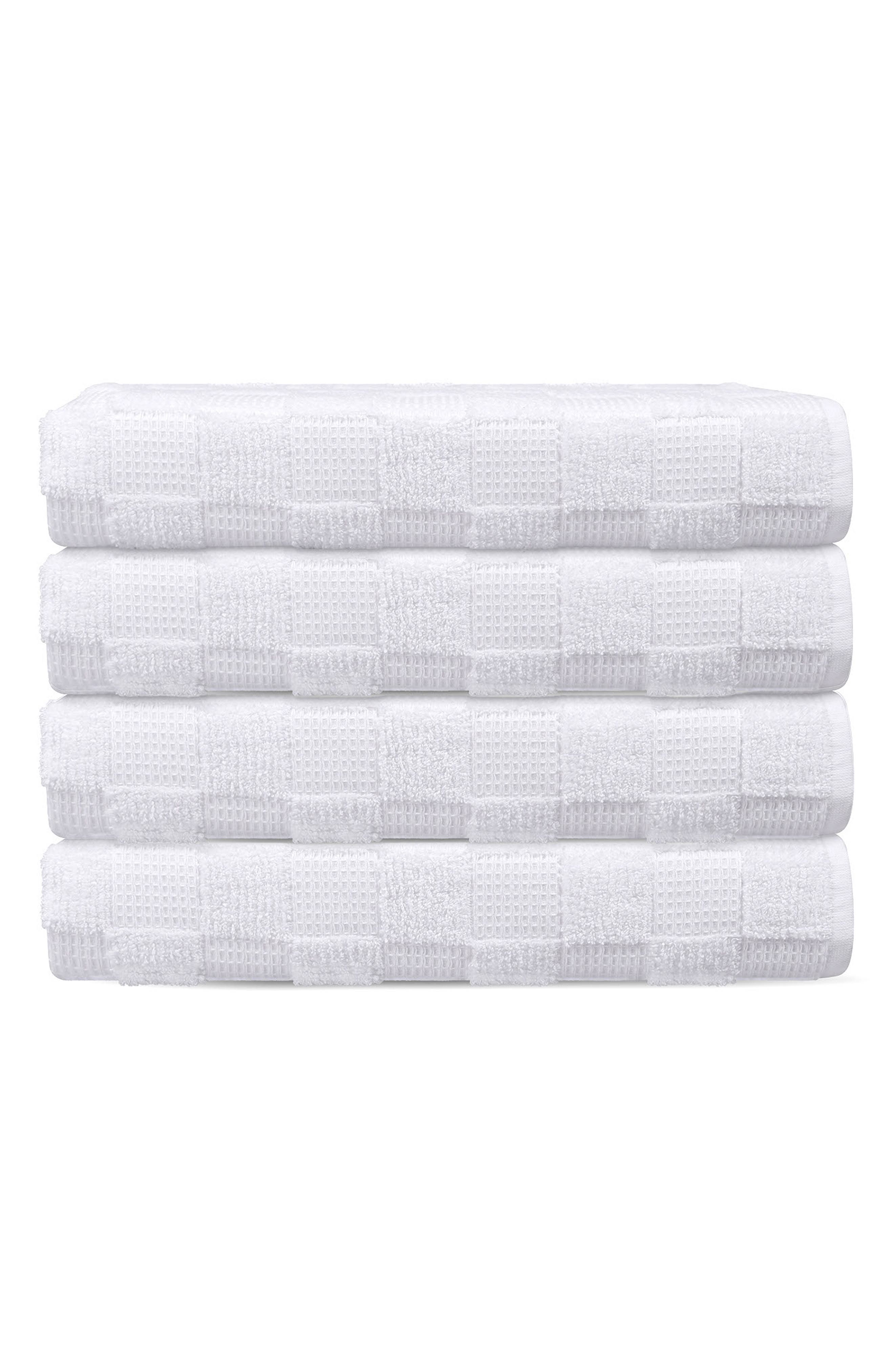 DePera Waffle Terry 4-Piece Turkish Cotton Bath Towel Set