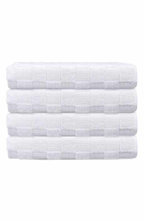DePera Waffle Terry 4-Piece Turkish Cotton Bath Towel Set