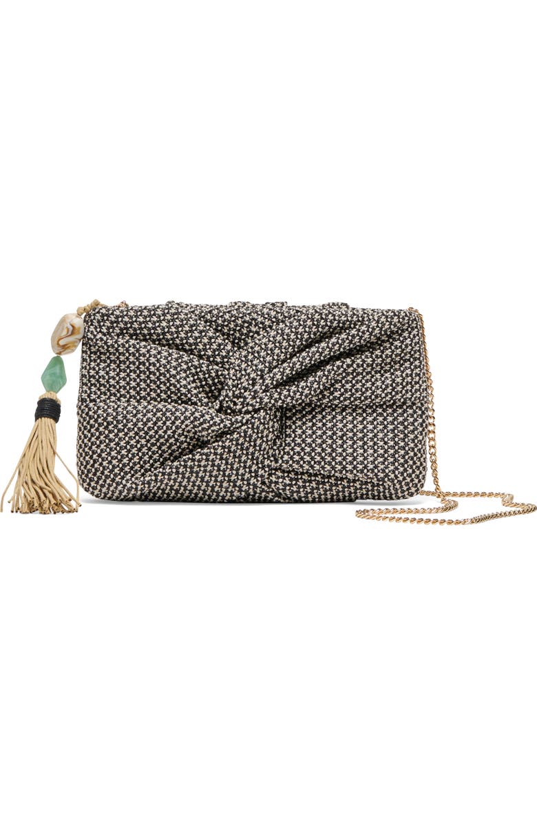 Dolce Vita Elowen Raffia Clutch, Main, color, Black