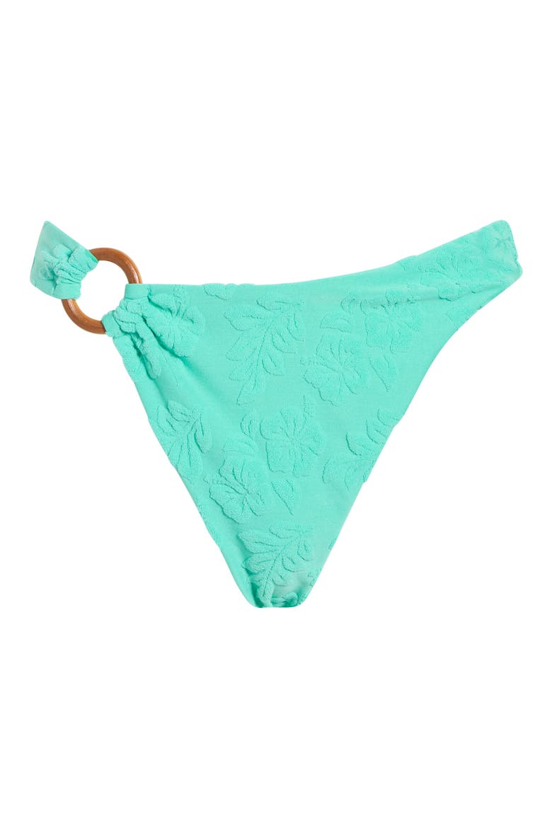 Dive In High Waist Bikini Bottoms, Alternate, color, AQUA GREEN