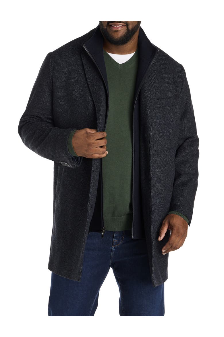 Big & Tall Darren X Overcoat, Alternate, color, NAVY